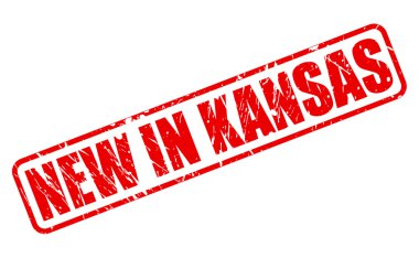 İçinde yeni Kansas kırmızı damga metni