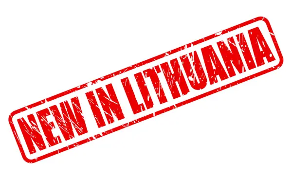 Nové v Litvě červené razítko text — Stockový vektor