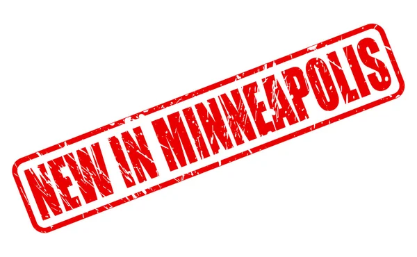 Nieuwe In Minneapolis rode stempel tekst — Stockvector