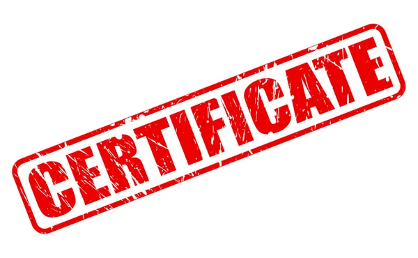 CERTIFICADO texto carimbo vermelho — Vetor de Stock