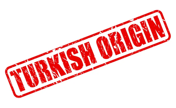 TURKISH ORIGIN red stamp text — Stock Vector