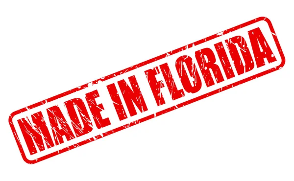 Tekst czerwony znaczek wykonane w Florida — Wektor stockowy