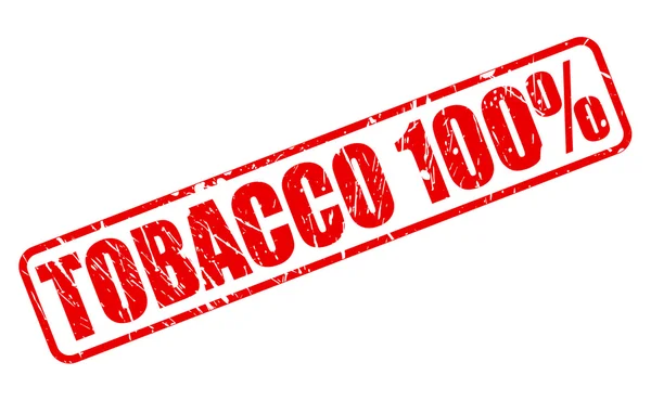 TOBACCO 100% текст красной печати — стоковый вектор