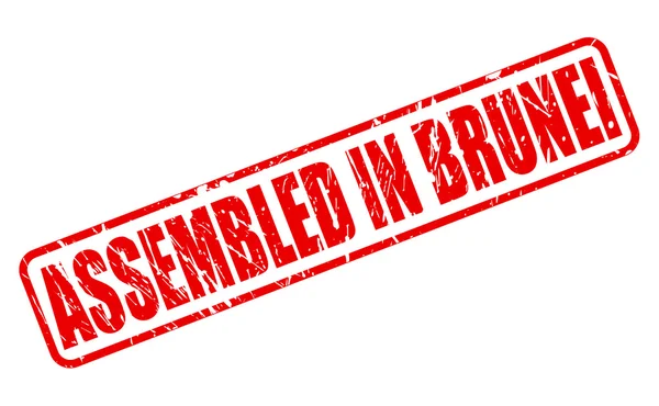 ASSEMBLED IN BRUNEI red stamp text — Stock Vector