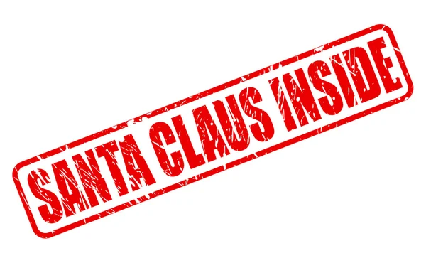 Santa Claus Inside czerwony znaczek tekstu — Wektor stockowy
