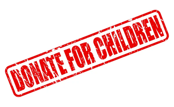 Spenden für Kinder mit rotem Stempel — Stockvektor