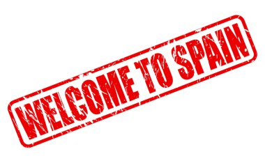 Hoş geldiniz İspanya için kırmızı damga metni