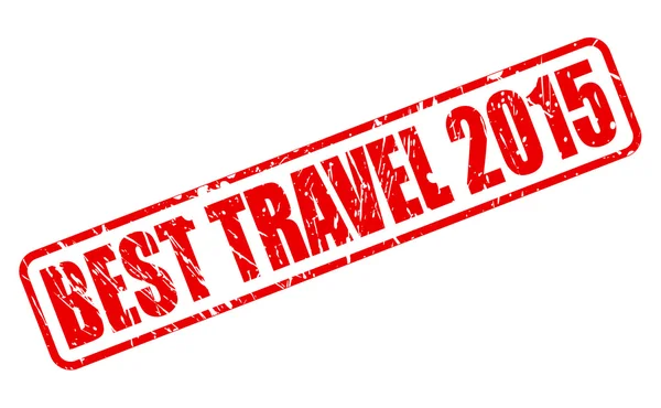 Nejlepší cestovní 2015 červené razítko text — Stockový vektor