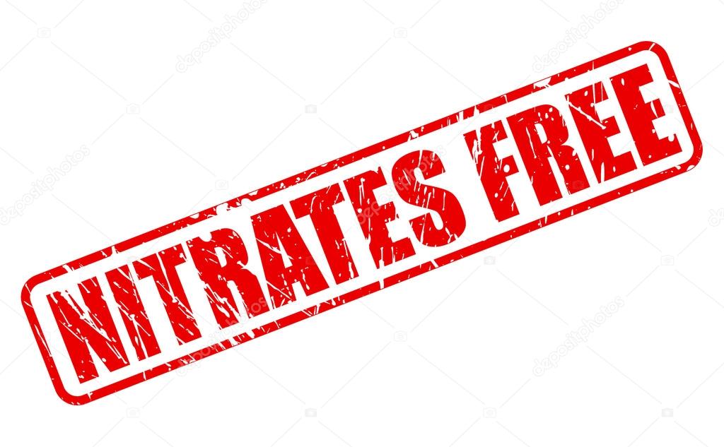 NITRATES FREE red stamp text