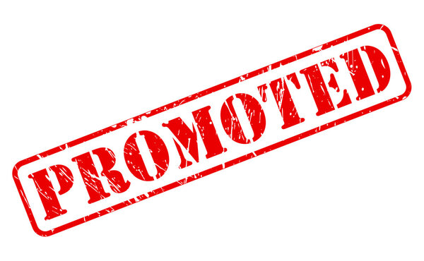 Promoted red stamp text