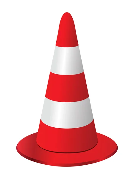 Red and white traffic cone — Stock Vector