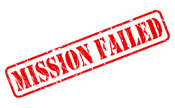Mission failed red stamp text