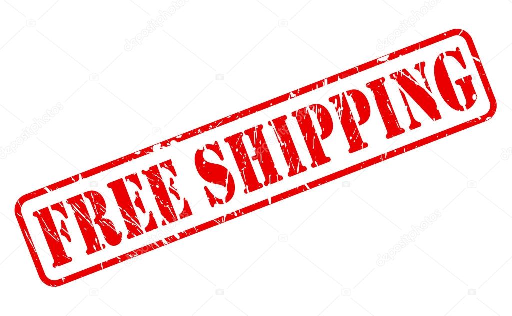 Free shipping red stamp text