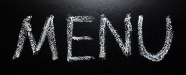Yazı tahtası üzerinde menü metni
