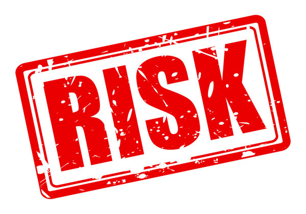 Risk red stamp text