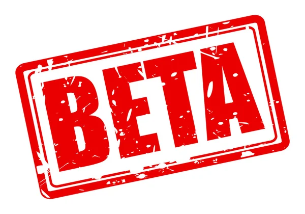 Beta kırmızı damga metni — Stok Vektör