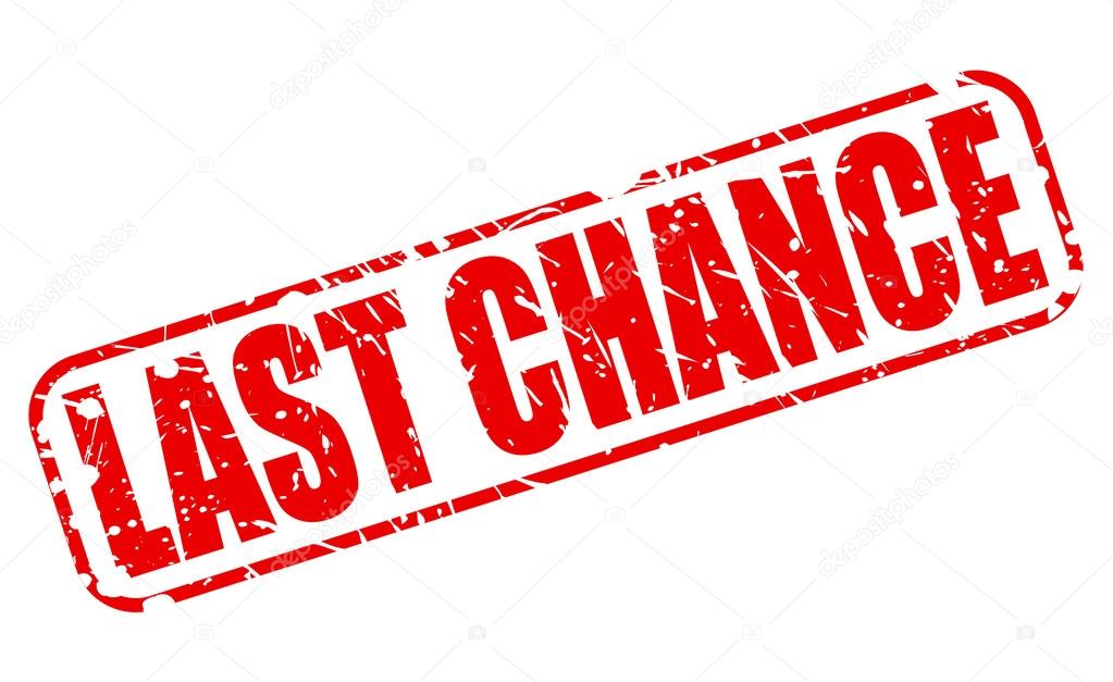 Last chance red stamp text