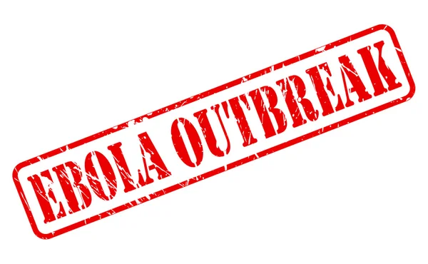 Ebola uitbraak rode stempel tekst — Stockvector
