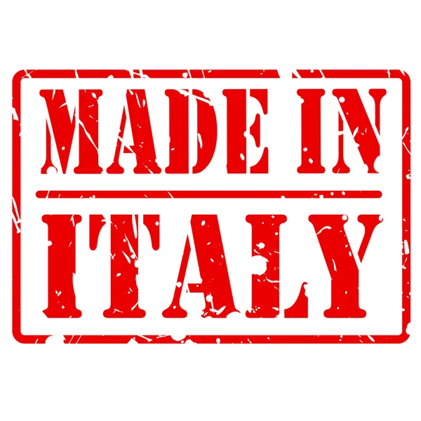 Made in italy timbro rosso testo — Vettoriale Stock