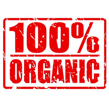 yüzde 100 organik kırmızı damga metni