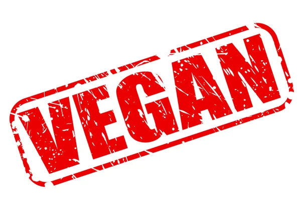 Texto del sello rojo vegano — Vector de stock