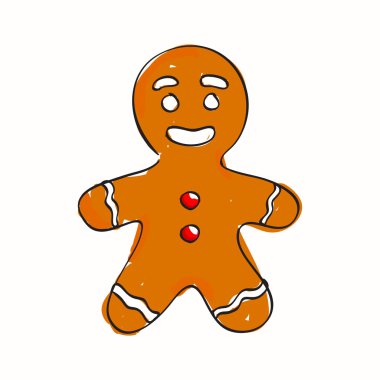 Elle çizilmiş Noel kurabiyesi