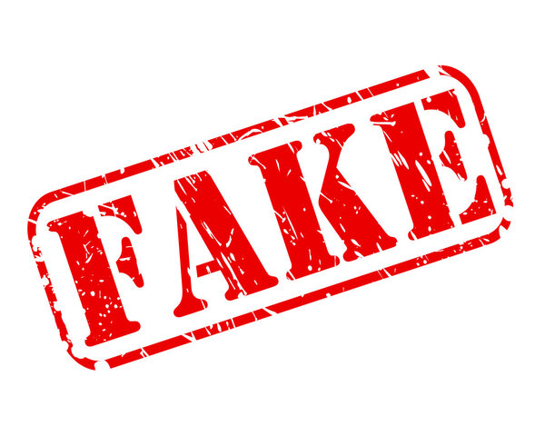 Поддельный текст на красной марке
