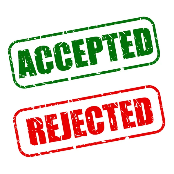 Accepted with red and rejected with green text on white — Stock Vector