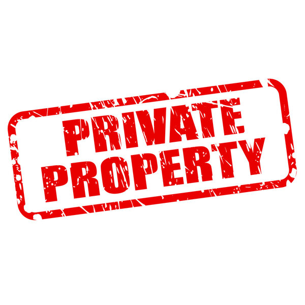 Private property red stamp text