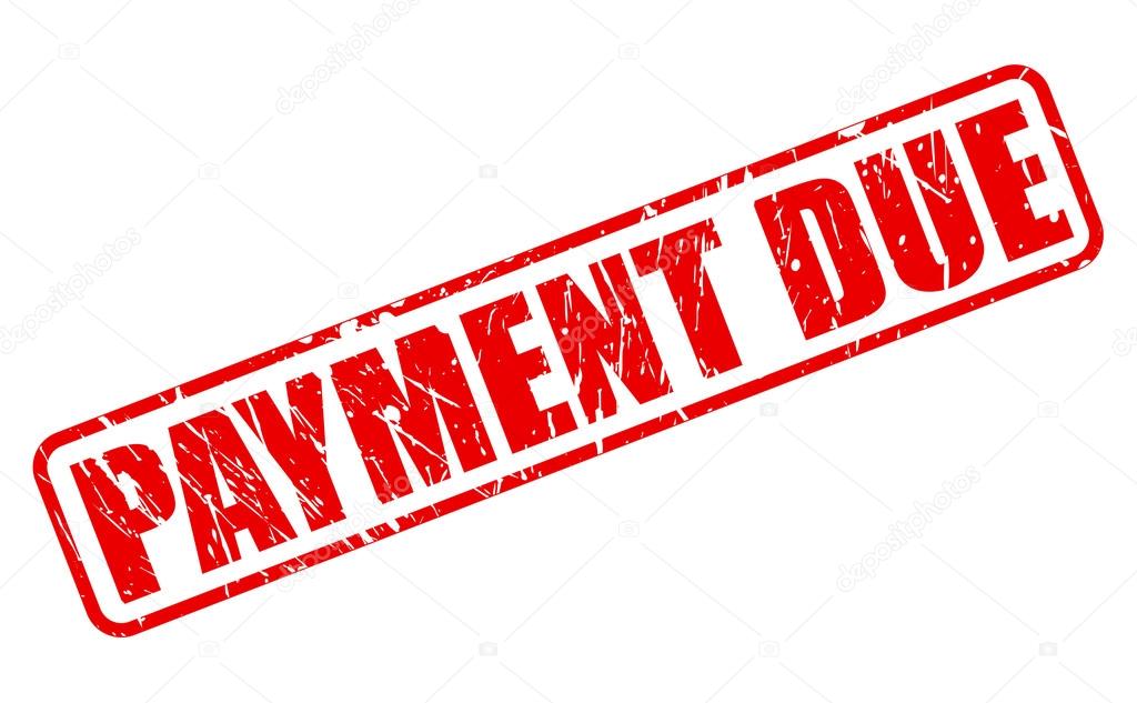 Payment due red stamp text
