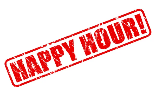 Happy hour texte de timbre rouge — Image vectorielle