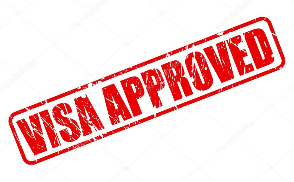 Visa approved red stamp text