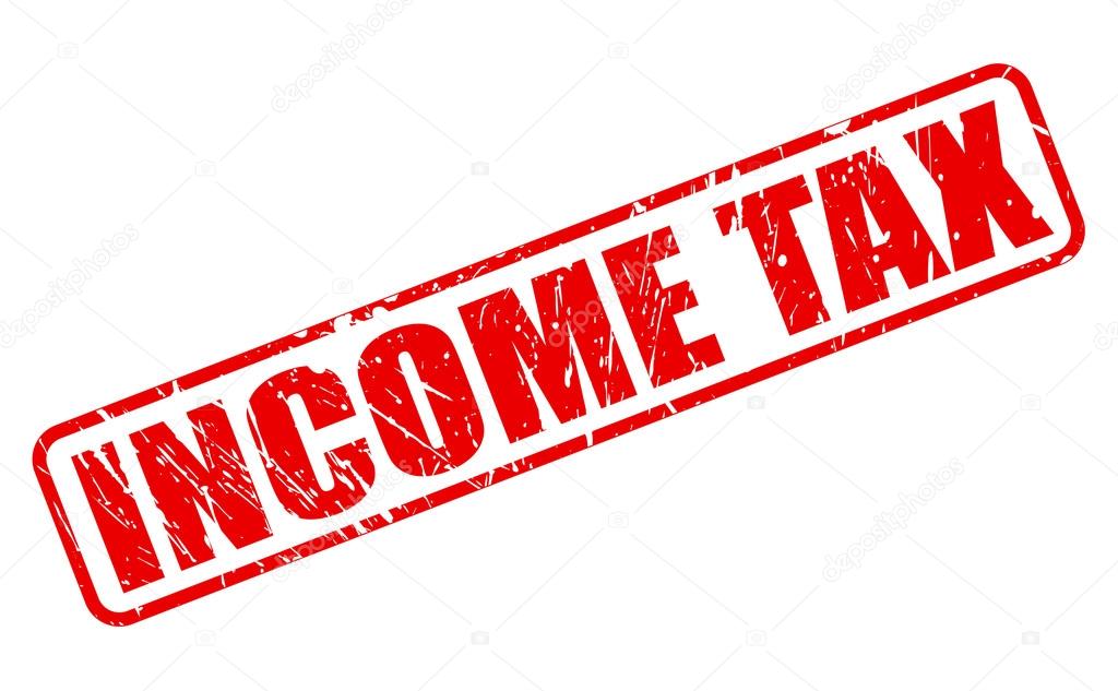 Income tax red stamp text — Stock Vector © pockygallery #59504233