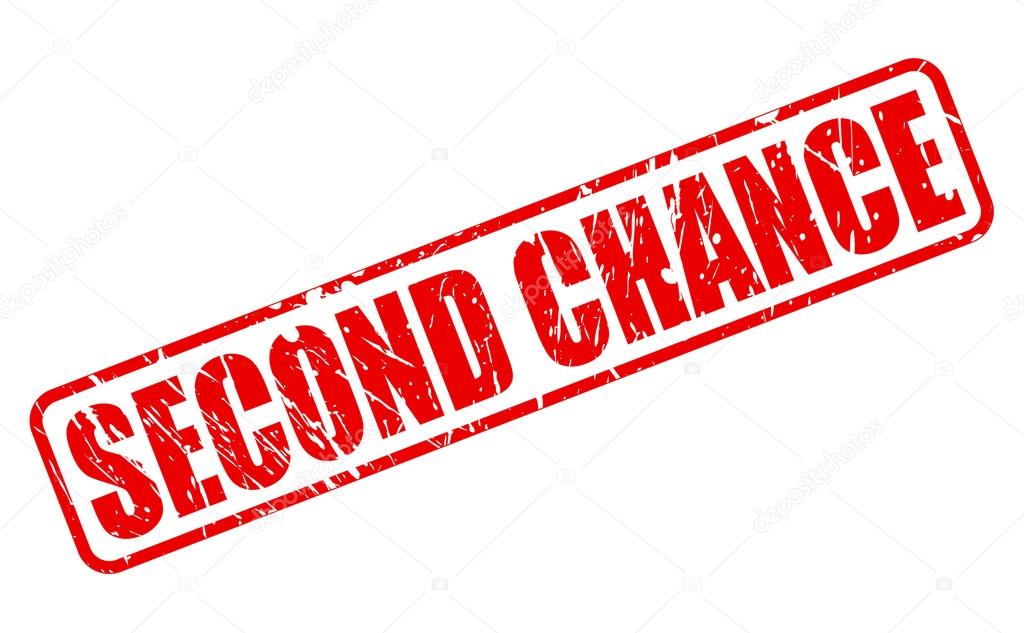 Second chance red stamp text