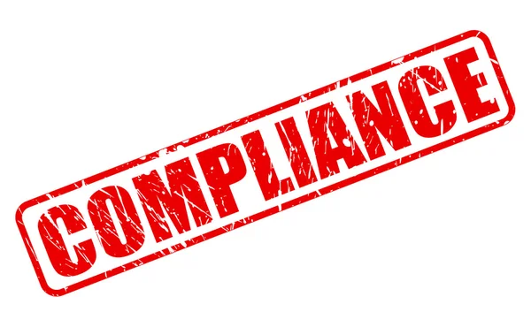 Compliance röd stämpel text — Stock vektor