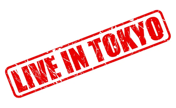 Live in tokyo rode stempel tekst — Stockvector