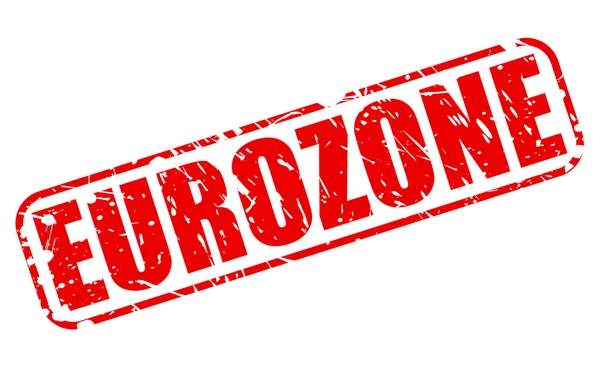 Eurozona timbro rosso testo — Vettoriale Stock