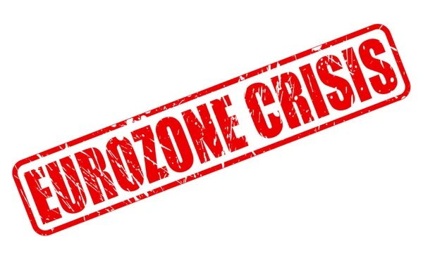 Eurozona crisi timbro rosso testo — Vettoriale Stock