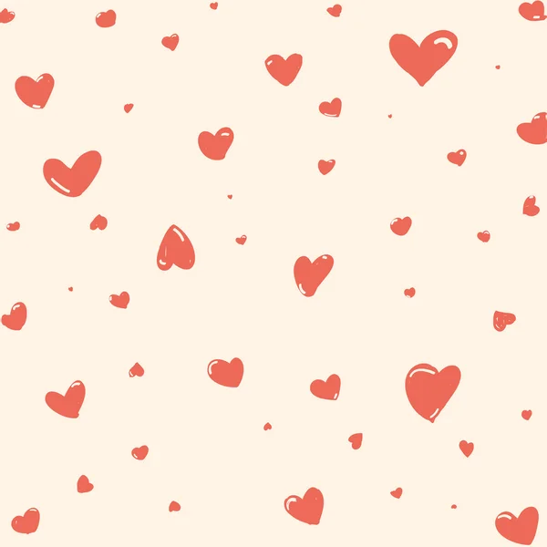 Dessiné à la main motif coeur dessin animé doodle — Image vectorielle