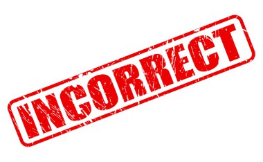 Yanlış kırmızı damga metni