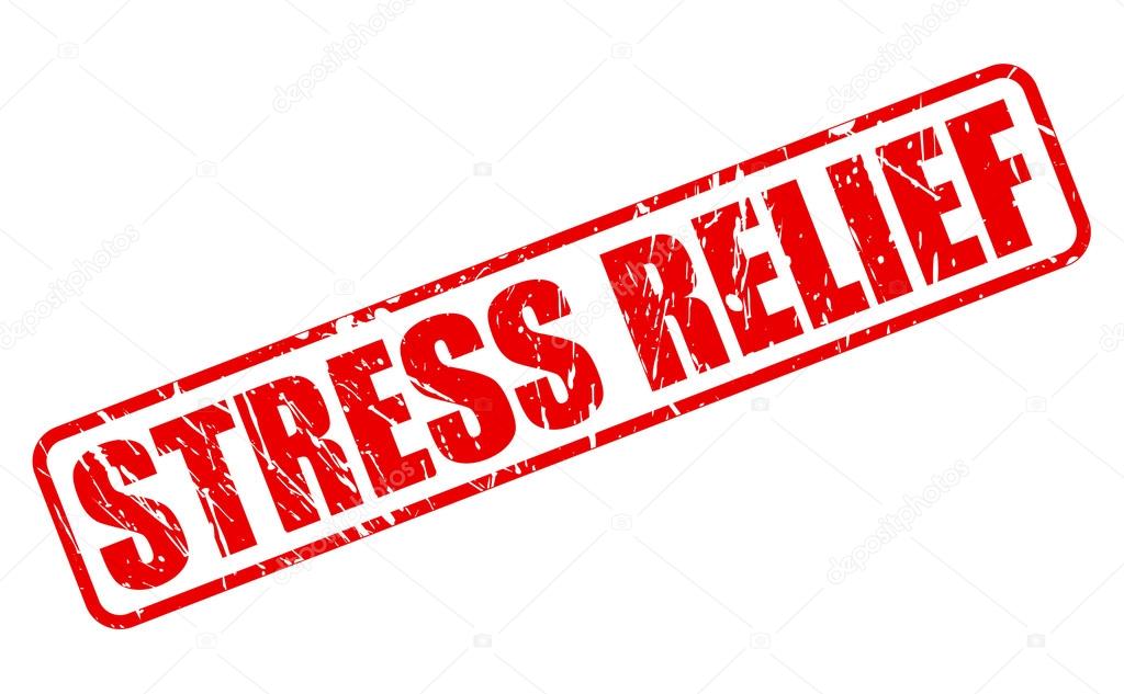 Stress relief red stamp text