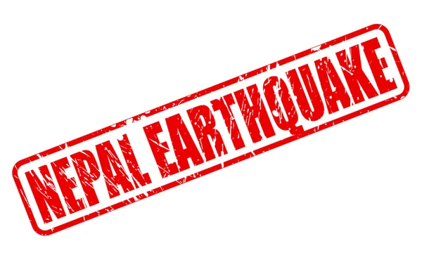 Nepal terremoto vermelho carimbo texto — Vetor de Stock