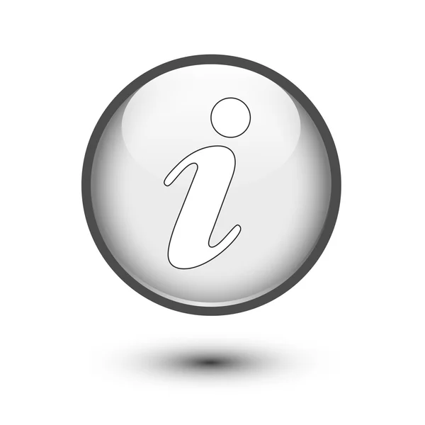 Icono de información gris en blanco — Vector de stock