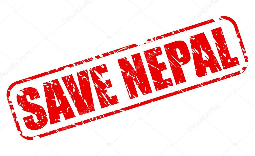 Save nepal red stamp text