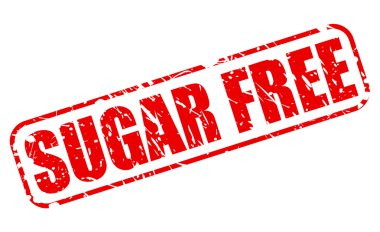 Şeker ücretsiz kırmızı damga metni