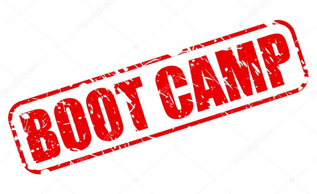 Boot camp red stamp text