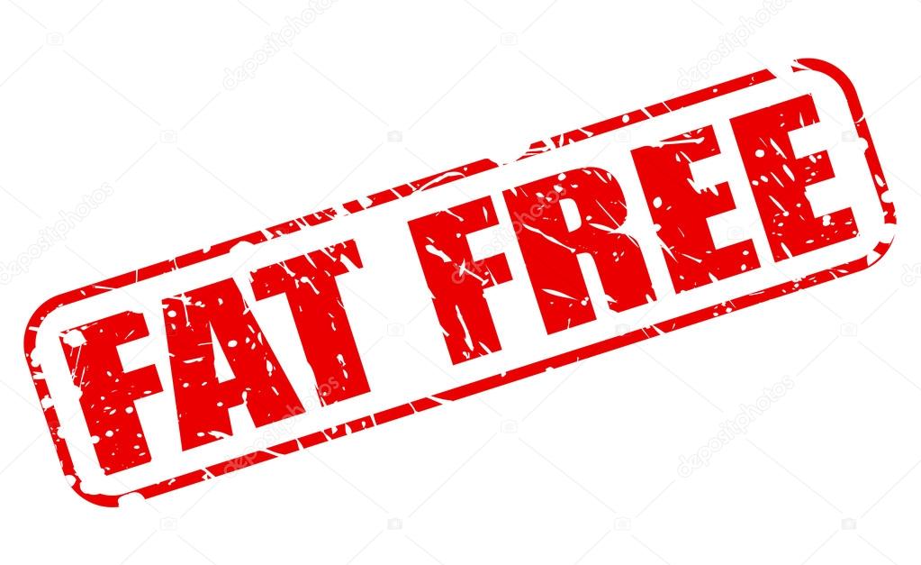 Fat free red stamp text