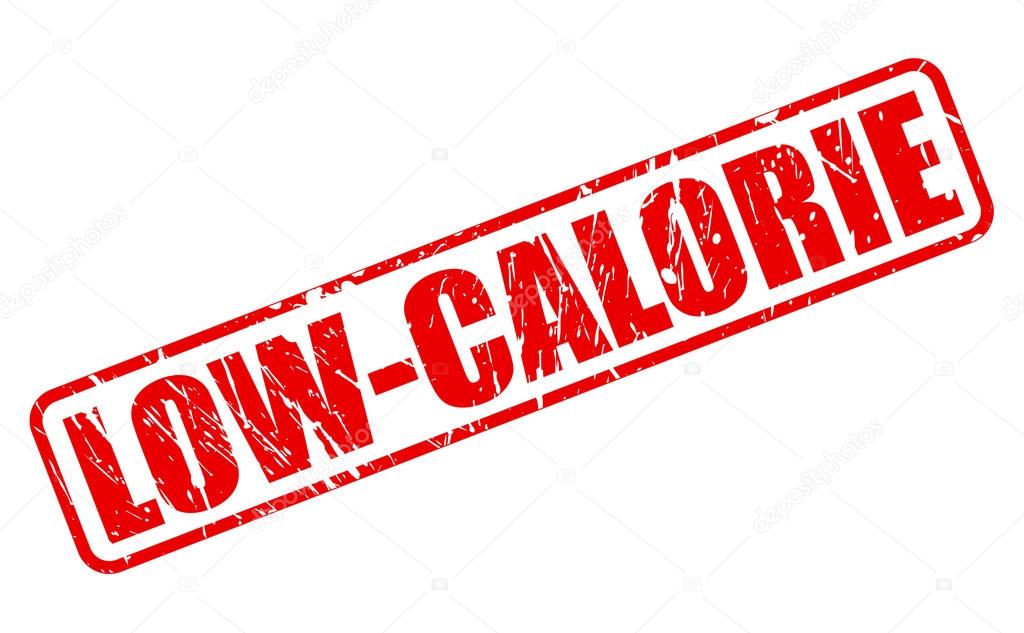 Low calorie red stamp text