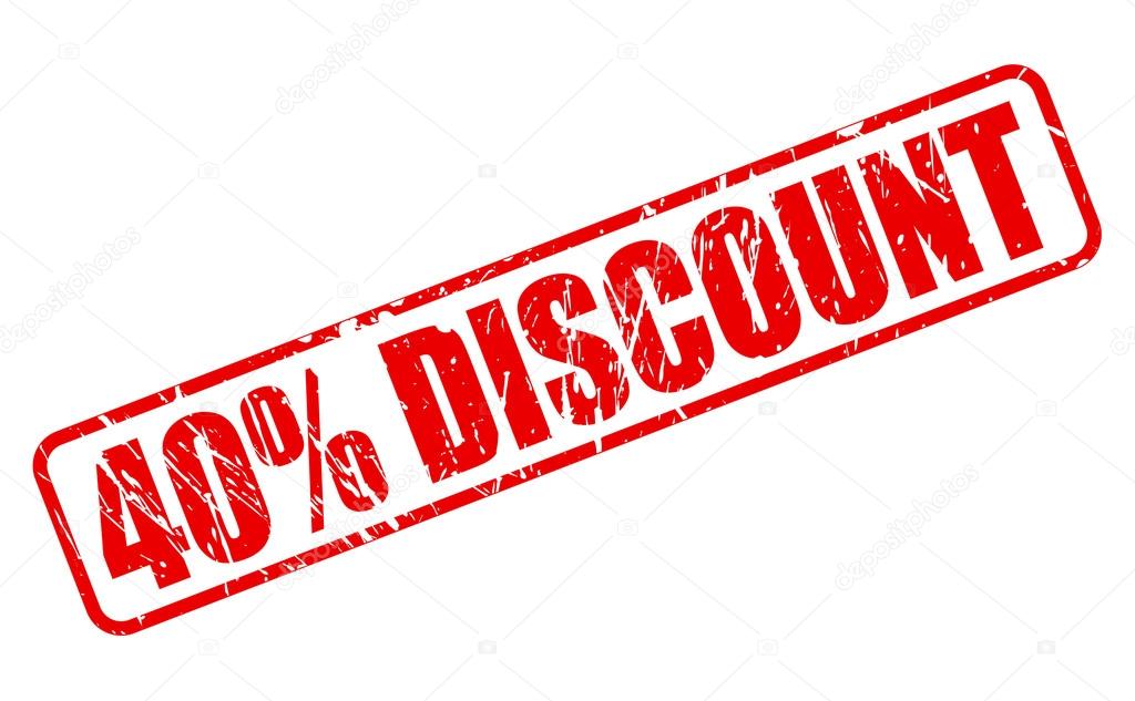 40 percent discount red stamp text