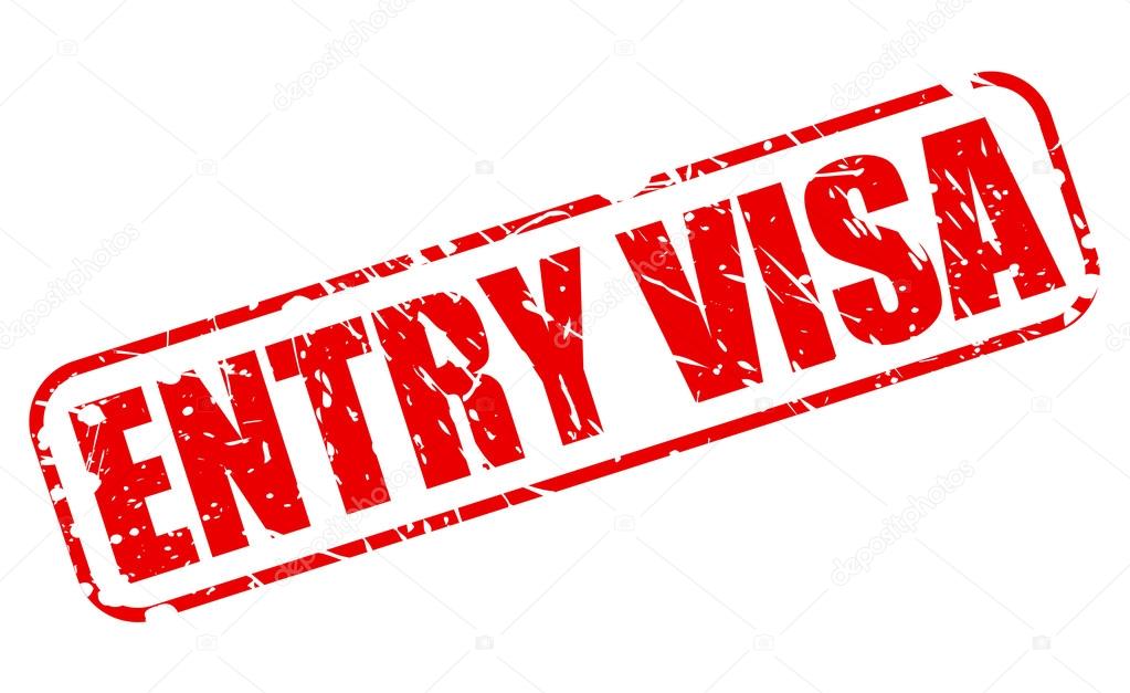 Entry visa red stamp text 